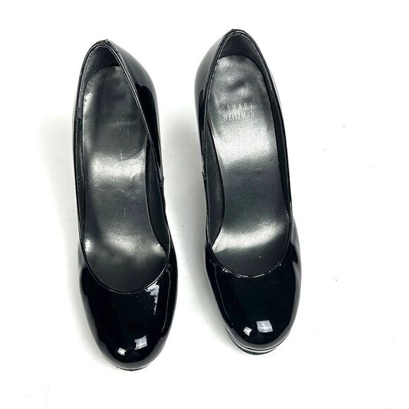 Stuart Weitzman Black Patent Leather High Heels Platform Pumps US 7 - Picture 7 of 15